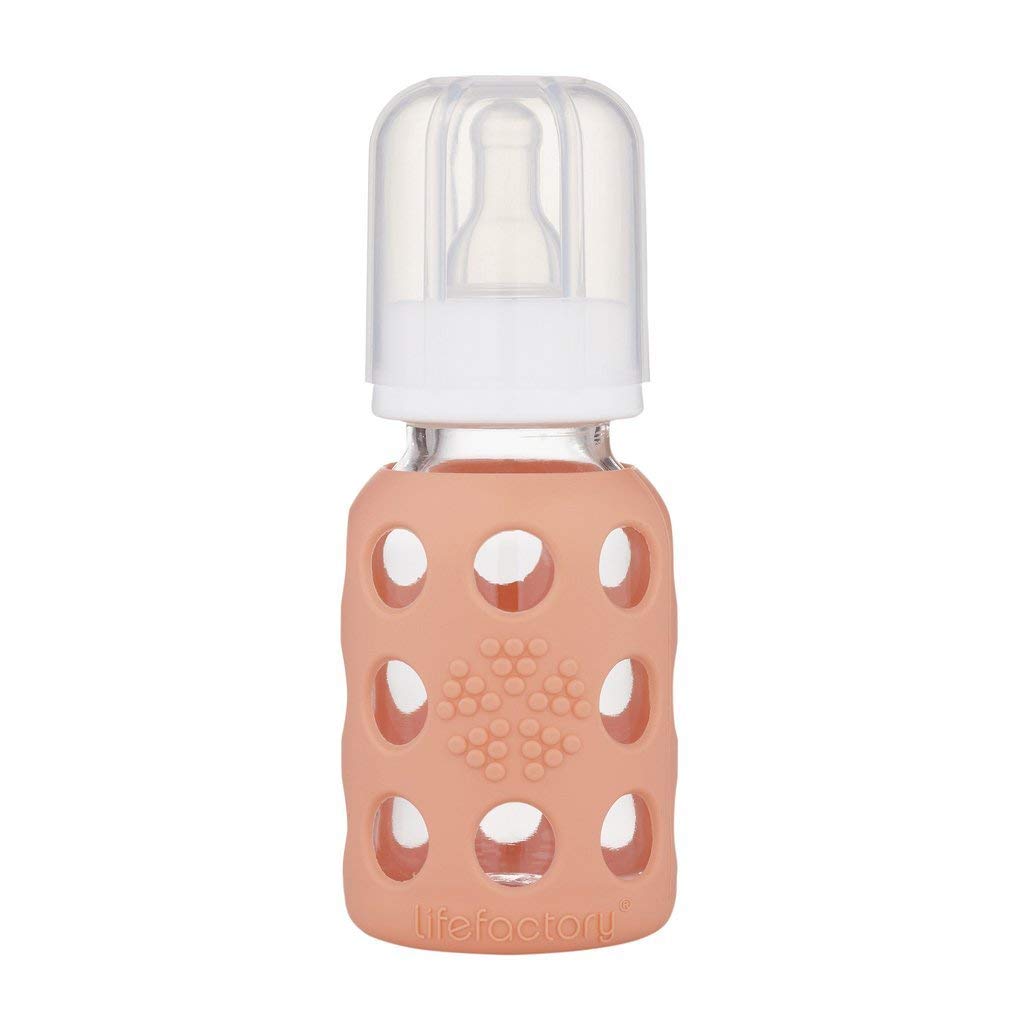 Lifefactory Glass Baby Bottle BPA Free | Protective Silicone Sleeve | 9 oz Pack of 2 | Mango, Kale