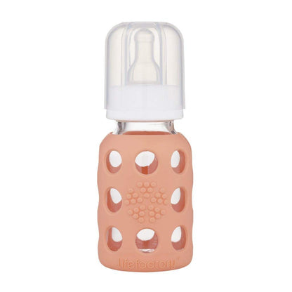 Lifefactory Glass Baby Bottle BPA Free | Protective Silicone Sleeve | 9 oz Pack of 2 | Mango, Kale