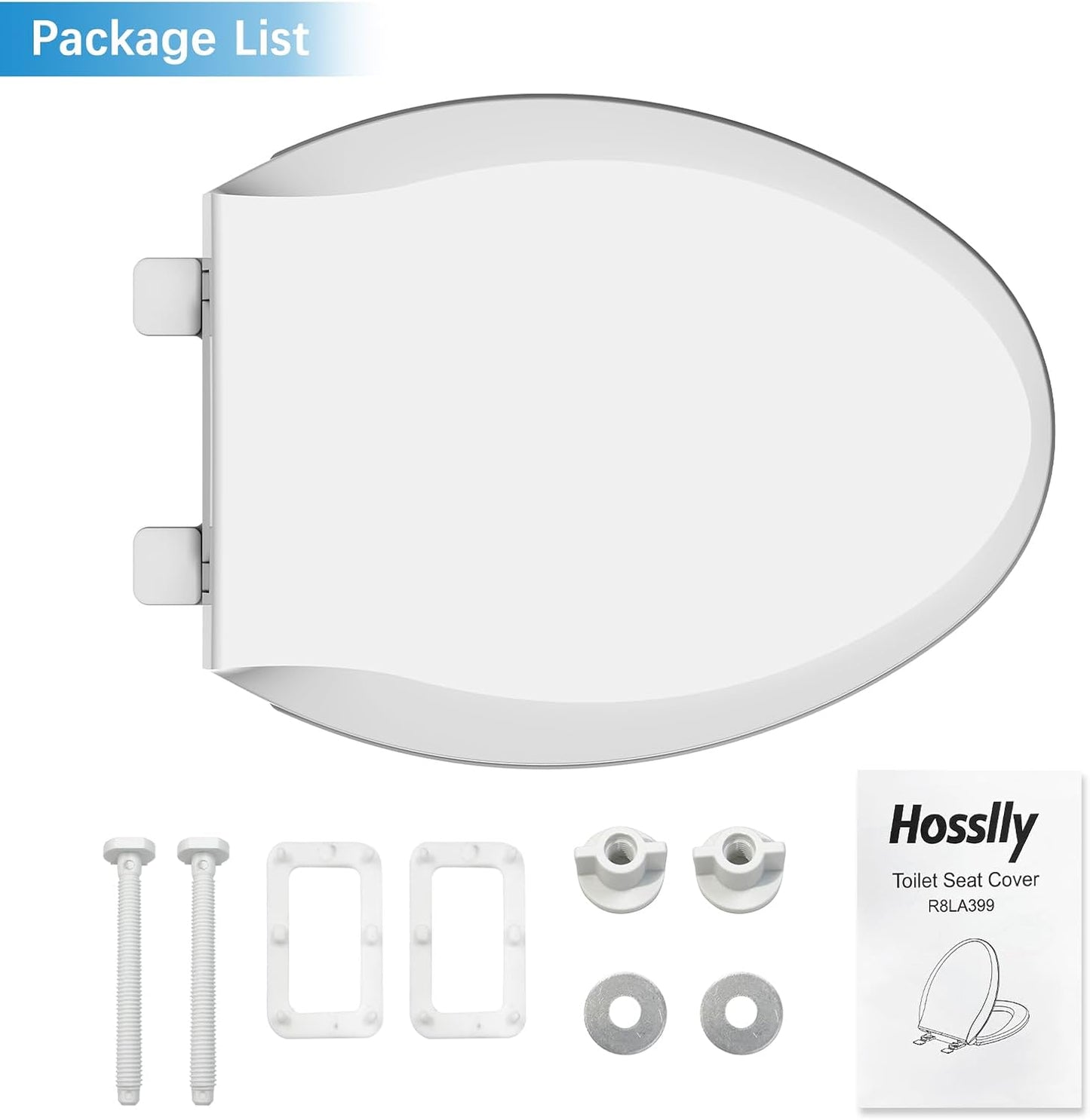 17" White Round Toilet Seat for Adult and Child, Built-In Potty Training Seat with Soft Quiet Close Non-Slip Design, Magnetic Kids Seat and Cover for Round/Oval Toilets, Easy to Install and Clean
