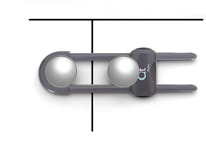QT BABY Baby Proofing Cabinet Locks | Adjustable U Shaped Baby Safety Latches for Drawers, Fridge, Closet |Modern Baby Proofing Cabinet Lock with Extra Secure Lock Buttons (Pack of 4)
