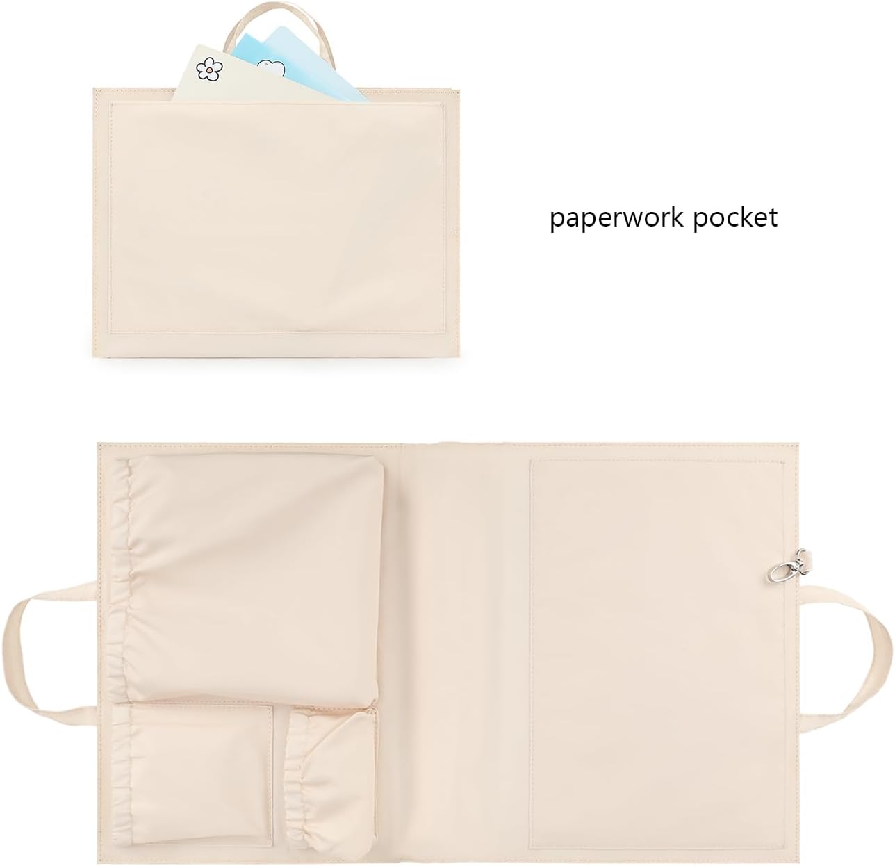 Lmbabter Removable Organizer Insert with Insulated Pocket,Updated Diaper Bag with 11 Total Pockets&Changing Pad, Handbag Tote Bag for Women Mommy Nurse (Brown)