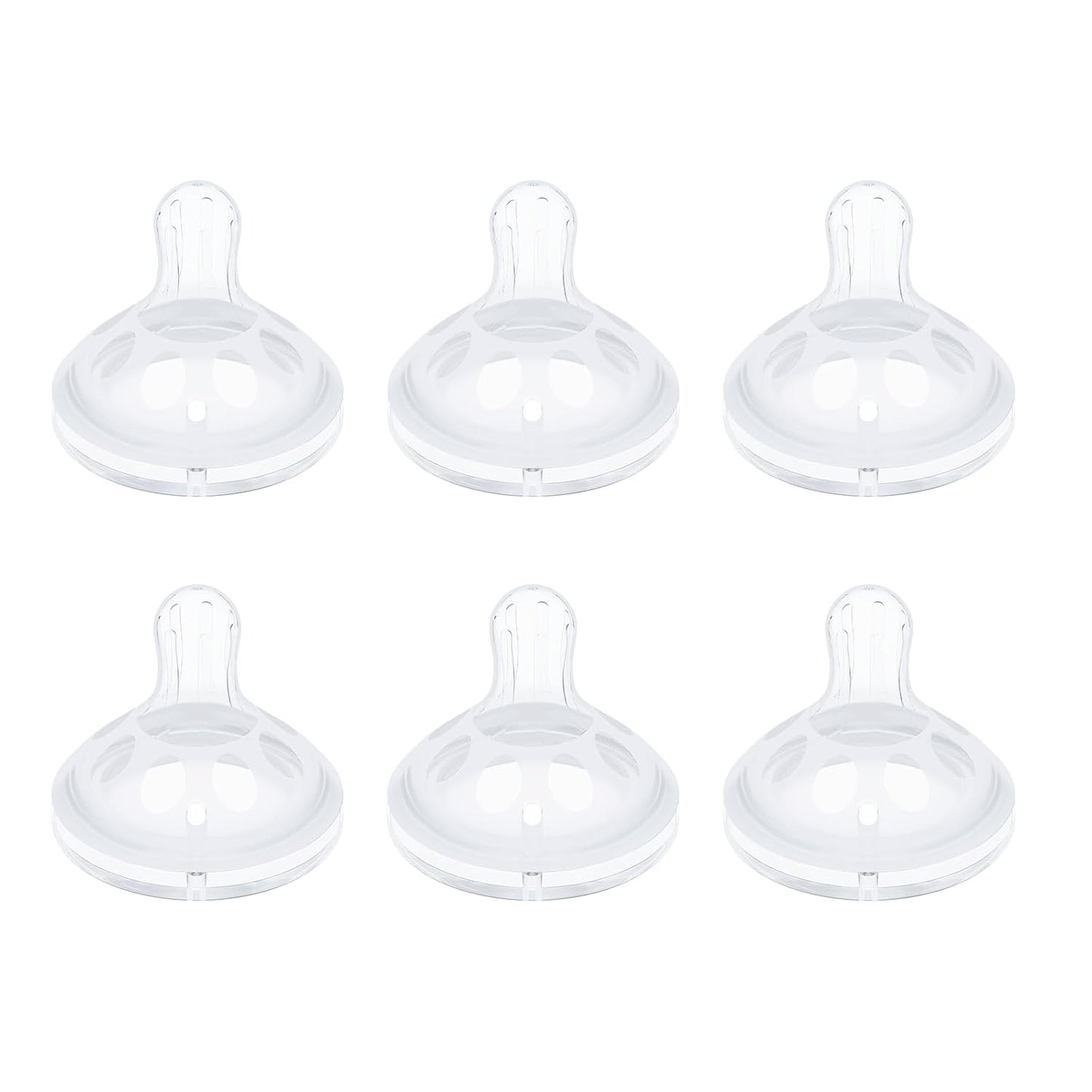 Baby Silicone Nipples for Lansinoh Bottles, Anti-Colic Replacement Nipple for Baby 6m+, BPA Free, Fast Flow, Size L, 6 Count