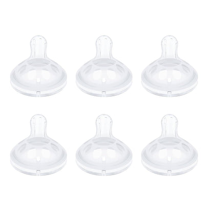 Baby Silicone Nipples for Lansinoh Bottles, Anti-Colic Replacement Nipple for Baby 6m+, BPA Free, Fast Flow, Size L, 6 Count