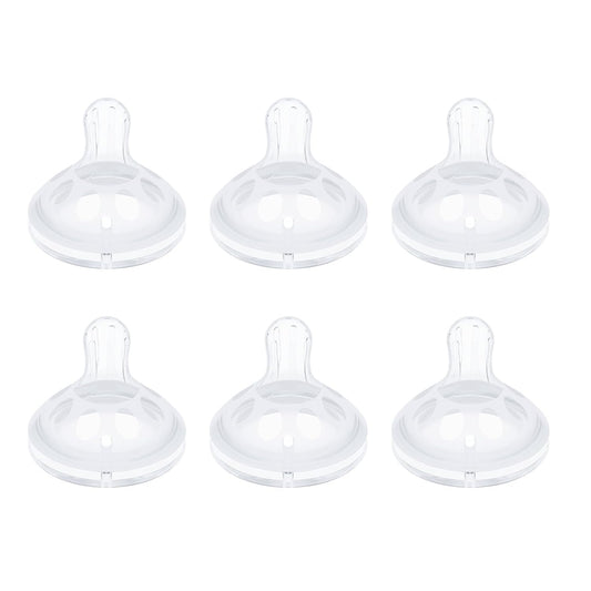 Baby Silicone Nipples for Lansinoh Bottles, Anti-Colic Replacement Nipple for Baby 6m+, BPA Free, Fast Flow, Size L, 6 Count
