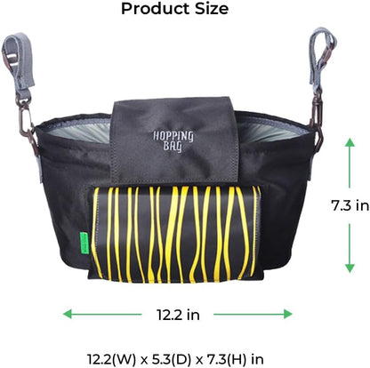 carrotez Universal Stroller Caddy – Large Capacity Organizer with Cup Holders & Front Wipes Pocket
