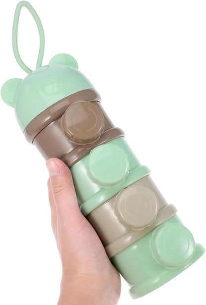 Kisangel 4 Layers Milk Powder Box Portable Formula Dispenser Large Capacity Infant Milk Storage Container for Baby Travel Feeding