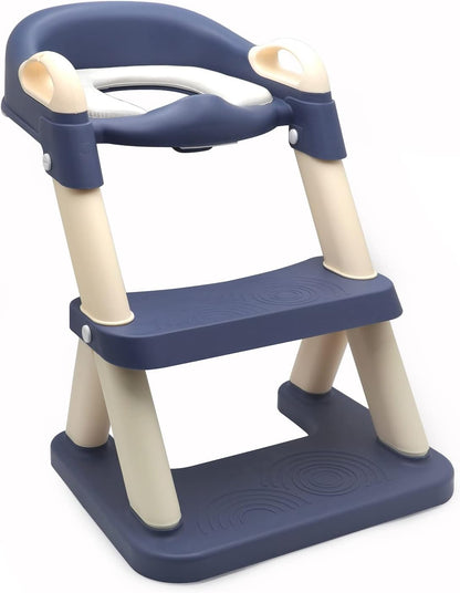 HTTMT- Giraffe Potty Training Toilet Ladder Seat With Upgraded Cushion Step Stool Ladder Toilet Chair/Toilet Trainer for Baby Toddler Kids Children In Pink [P/N: ET-BABY001-PINK STEP]