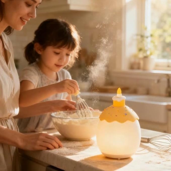 Silicone Night Light for Kids, Egg Baby Nursery Night Lamp with 3-Level Dimming & 30-Min Timer, Portable nightlight for Kids Bedroom,Birthday Cake-Shaped Night Light