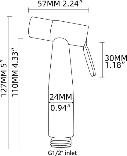 Tecmolog Hand Held Bidet Sprayer Stainless Steel Shattaf for Toilet, Brushed Nickel Bidet Sprayer Head Only, WS024