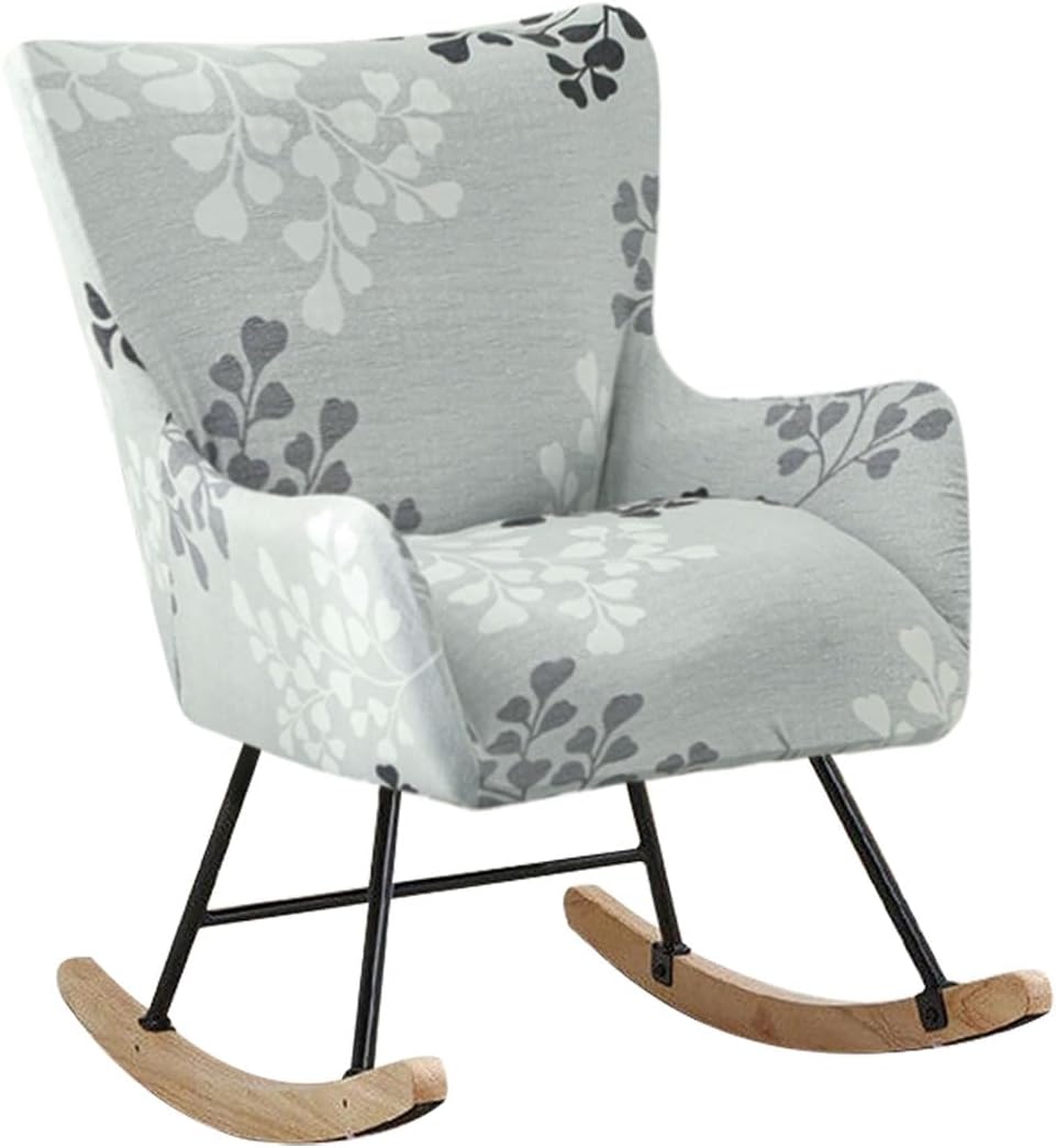 Nursery Rocking Chair Cover Stretchable Glider Chairs Cover Slipcovers Printed Rocking Accent Armchair Slipcover for Living Room Bedroom Offices, 03