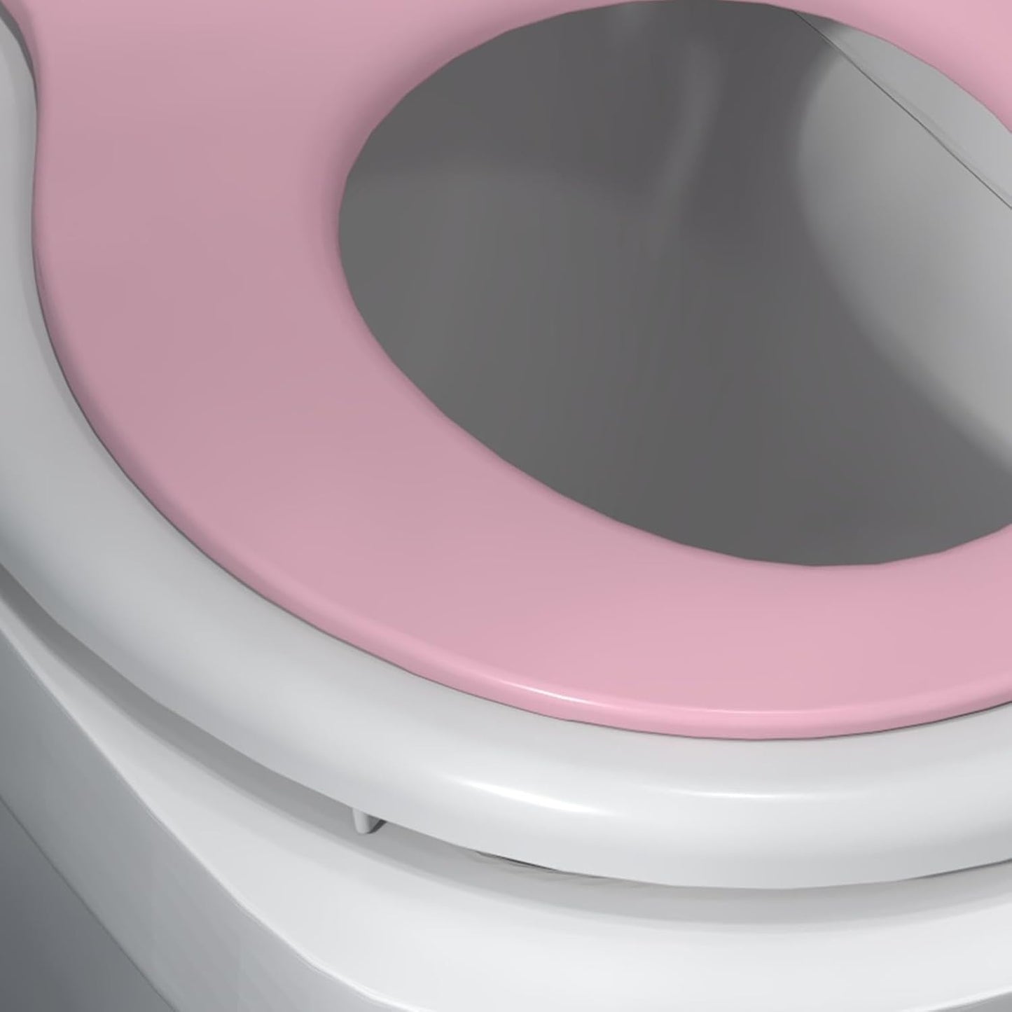 17" White Round Toilet Seat for Adult and Child, Built-In Potty Training Seat with Soft Quiet Close Non-Slip Design, Magnetic Kids Seat and Cover for Round/Oval Toilets, Easy to Install and Clean