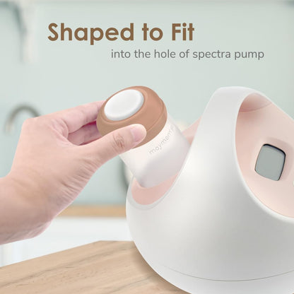 Maymom Wide-Mouth Milk Storage Feeding Collection Bottle with Nipple, Dome Cap, Bottle Top, SureSeal Sealing Disk; Compatible with Spectra Pump/Motif Luna; 5 pc (4.7Oz/140mL)