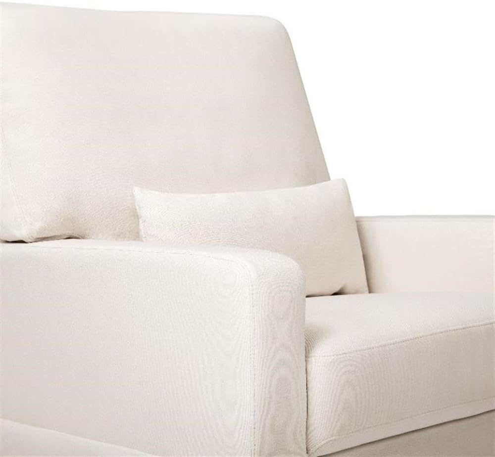 Namesake Crawford Pillowback Comfort Swivel Glider in Tan Gingham, Water Repellent & Stain Resistant, Greenguard Gold & CertiPUR-US Certified