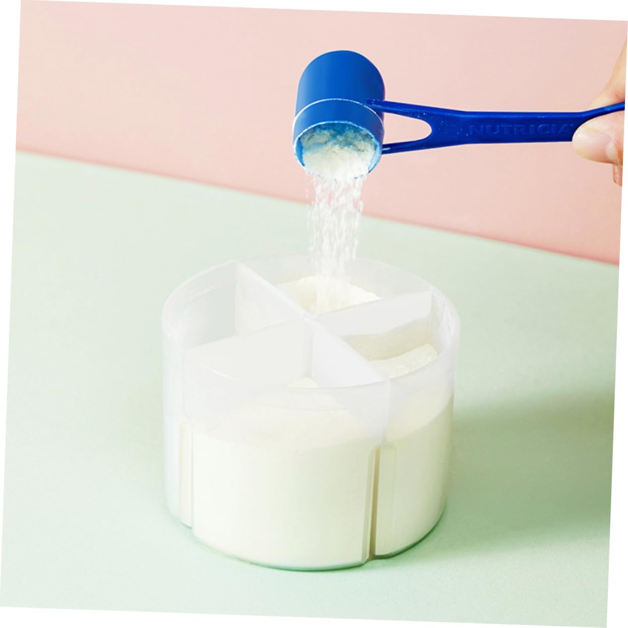 Toddmomy Baby Formula Dispenser 2-Pack Portable Milk Powder Container with 4 Compartments Leak-Proof Storage Box for Travel and Outdoor Activities