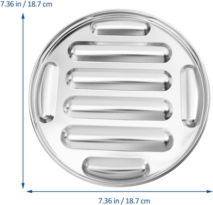 Hemobllo 8-Cavity Stainless Steel Hot Dog Mold 304 Food-Grade Non-Stick Bake & Steam Tray 10.2In for Family Breakfast, Party Snacks, Homemade Sausages