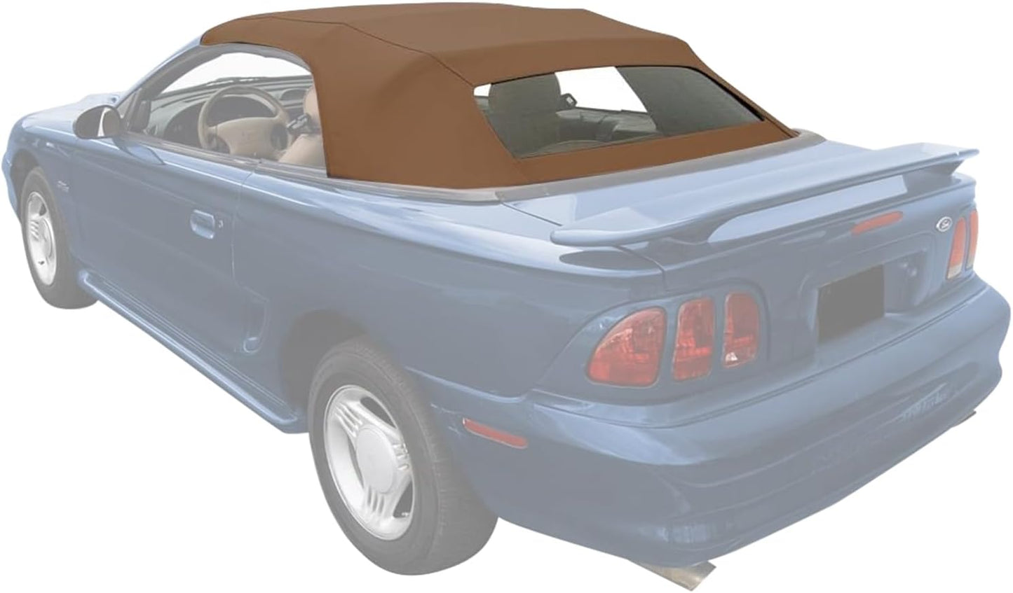 Sierra Auto Tops & Seats Convertible Top for 1994-2004 Ford Mustang - White, Sailcloth Vinyl - Convertible Top Replacement with Heated Glass Window - Mustang Convertible Top, Complete Soft Top