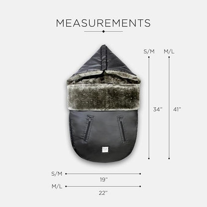 7 A.M. 7AM Enfant Universal Stroller Footmuff - Water Repellent Winter Bunting Bag for Strollers & Car Seats, Soft Micro-Fleece & Plush Lined Stroller Footmuff for Baby Boy & Girl | WaxedPOD