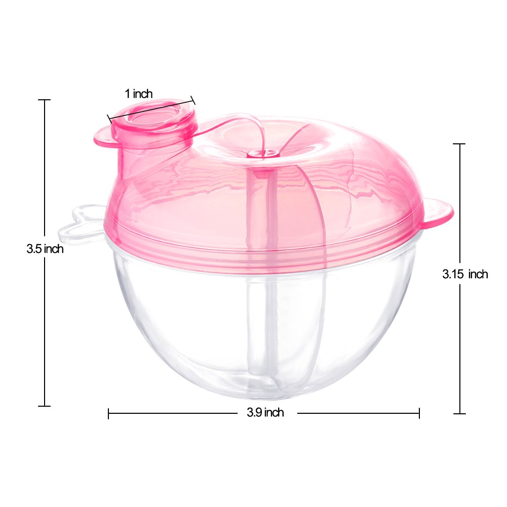 Accmor Baby Formula Dispenser for On-the-Go Feedings, Three-Compartment Non-Spill Formula Container to Go, Snack Milk Powder Dispenser for Traveling with Infant Toddler, Green, 2 Pack