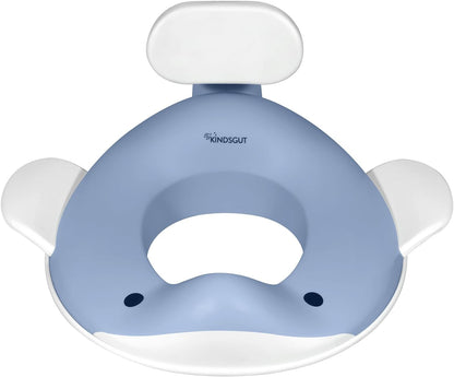 Kindsgut Whale Potty Training Seat for Toddlers – Kids Toilet Seat with Backrest, Non-Slip, Fits Round & Oval Toilet Seats, Designed in Germany, Peach