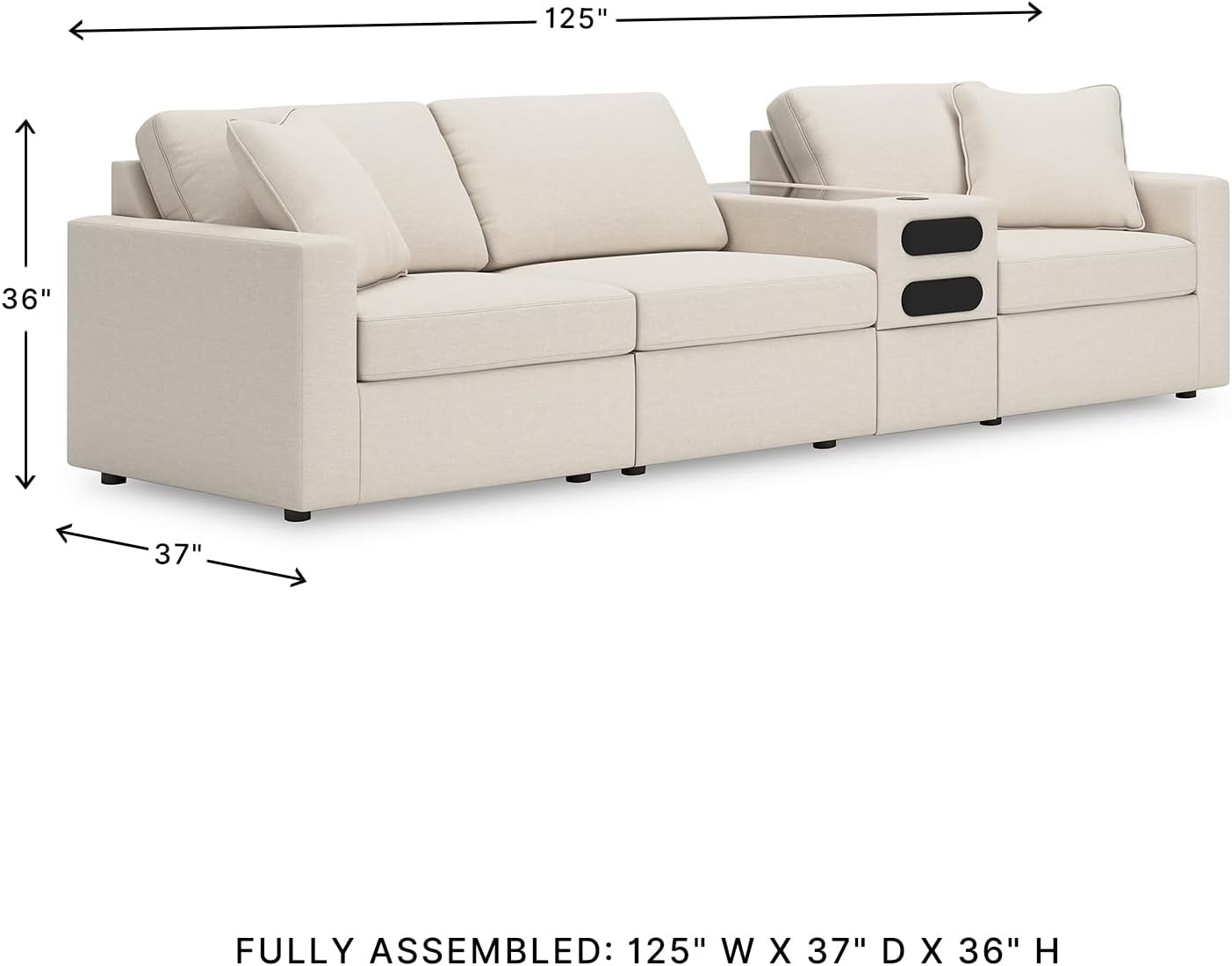 Signature Design by Ashley Modmax Coastal Press-Back Swivel Glider Rocker Recliner with Machine Washable Cover, Hidden Storage Compartments and 2 Bolster Pillows, Beige - Colors B