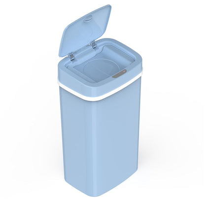 Smart Odor-Resistant Diaper Pail Trash Can with Motion Sensor Lid, Double Seal Odor Control, Removable Inner Shield, Battery Operated Bin,Quiet Auto Open Close,Home Hygiene Organizer (Blue)