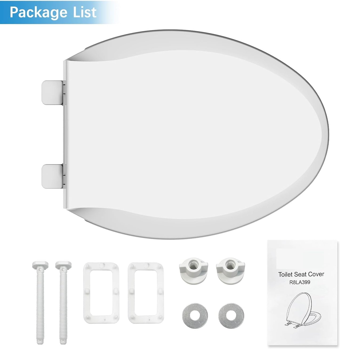 Toilet Seat, Elongated Toilet Seat with Toddler Seat Built in, Potty Training Toilet Seat Elongated Fits Both Adult and Child, with Slow Close and Magnets- Elongated
