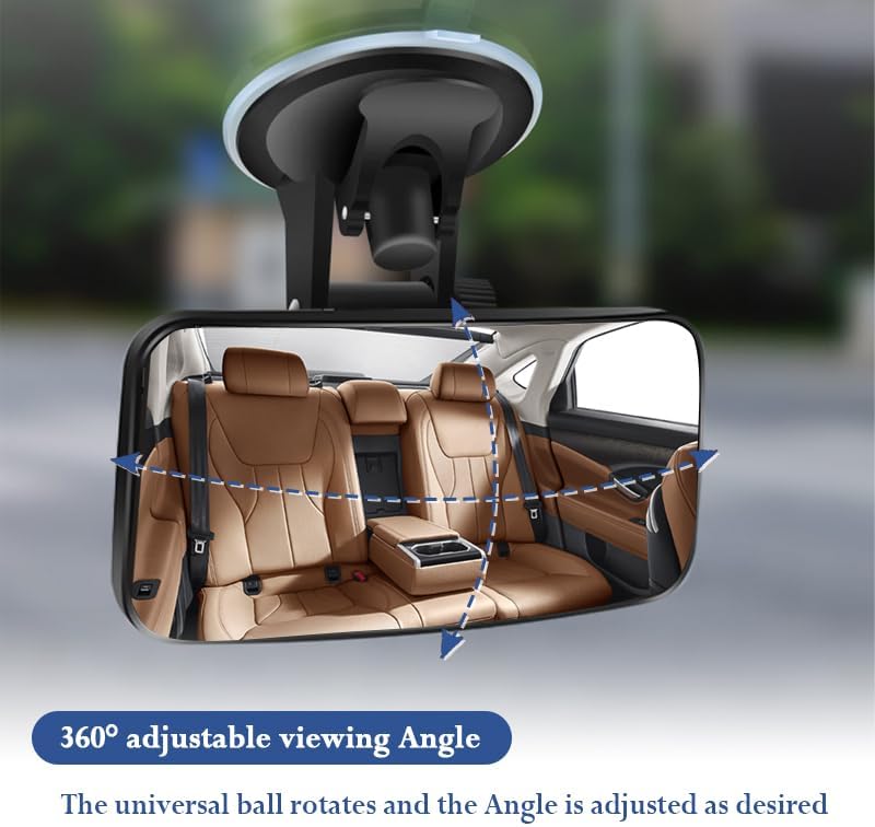 Baby Car Mirror,HD&Wide Angle Suction Cup Baby Mirrory with 360° Adjustable,Universal Car Seat Mirror Rear Facing Interior Accessories Fits Truck SUV