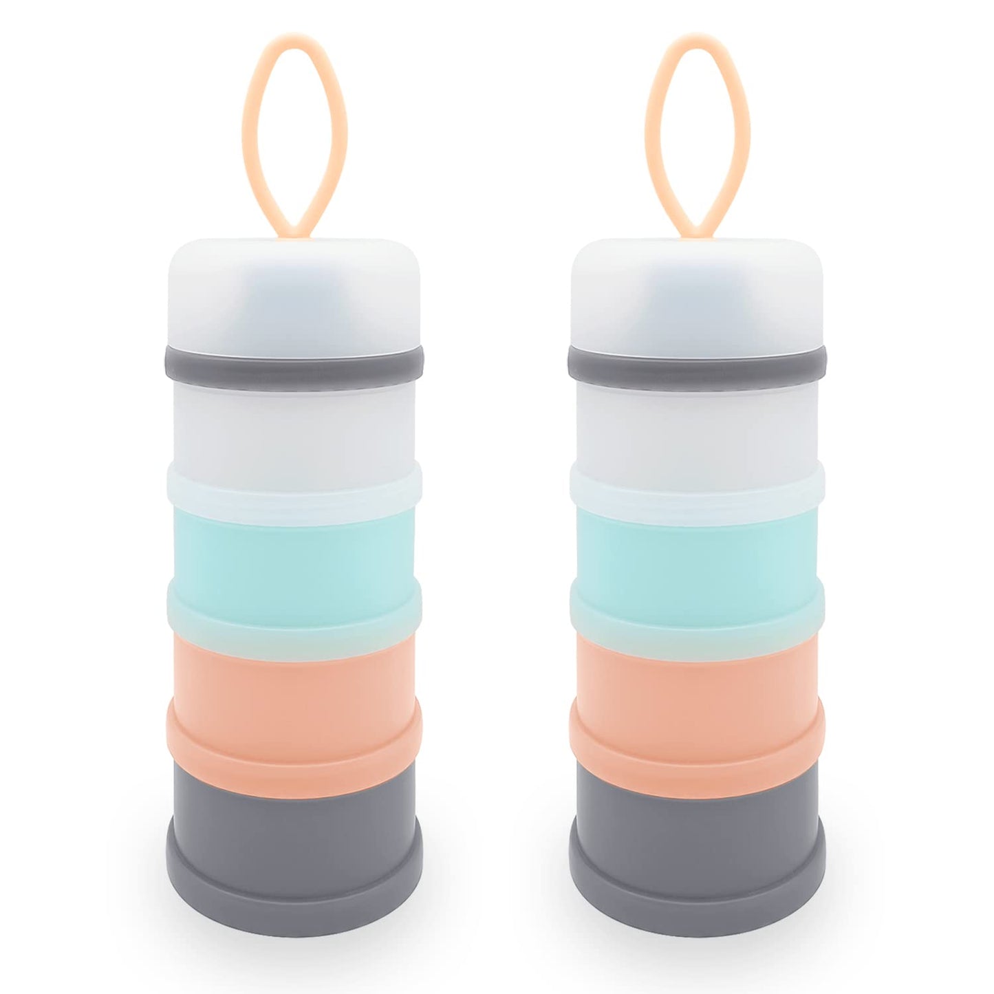 Baby Formula Dispenser, Formula Container, BPA Free, 4 Layers, Baby Feeding Travel Storage Container, Portable Milk Powder Dispenser Container, Non-Spill Stackable Baby Snack Storage Container