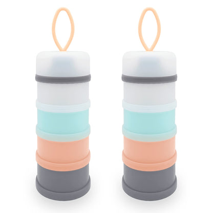 Baby Formula Dispenser, Formula Container, BPA Free, 4 Layers, Baby Feeding Travel Storage Container, Portable Milk Powder Dispenser Container, Non-Spill Stackable Baby Snack Storage Container