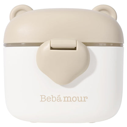 Bebamour Baby Formula Dispenser, BPA Free Portable Milk Powder and Candy Fruit Snack Storage Container with Scoop and Leveller for Travel, 450 ML, Green Cow