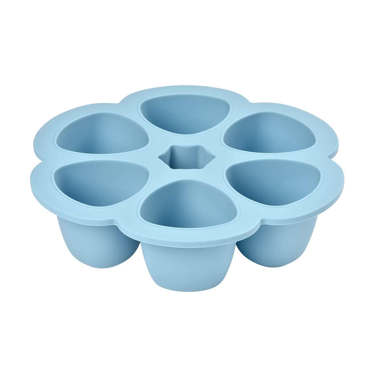 Beaba Multiportions Premium Quality Silicone Baby Food Freezer Tray with Clip On Lid, Baby Food Storage Container Ice Cube Tray Maker, Made in Italy, Cloud, 3 oz