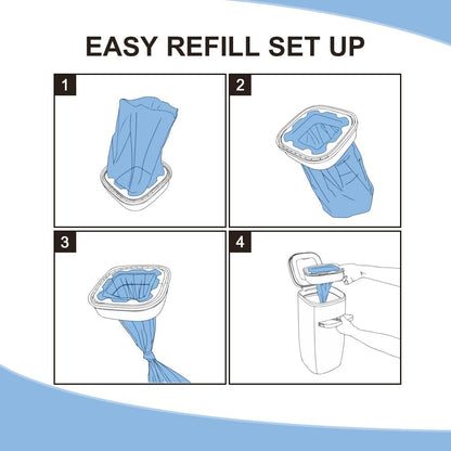 Jumbo Square Refills Disposal Bags Refill Compatible with Genie Diaper Compact, Select Pails (Not Fit Classic),Hold Up to 810 Newborn-Sized Diapers Per Refill,Pack of 4