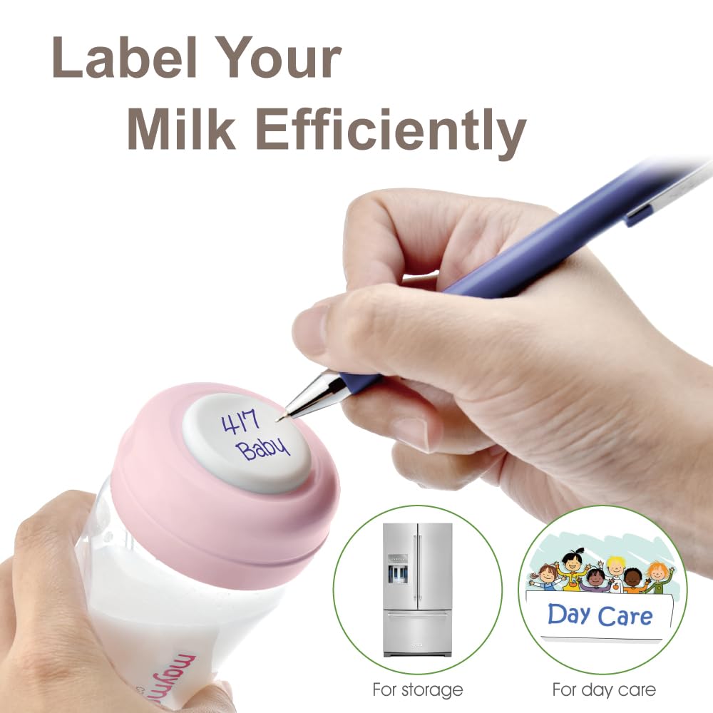 Maymom Wide-Mouth Milk Storage Feeding Collection Bottle with Nipple, Dome Cap, Bottle Top, SureSeal Sealing Disk; Compatible with Spectra Pump/Motif Luna; 5 pc (4.7Oz/140mL)