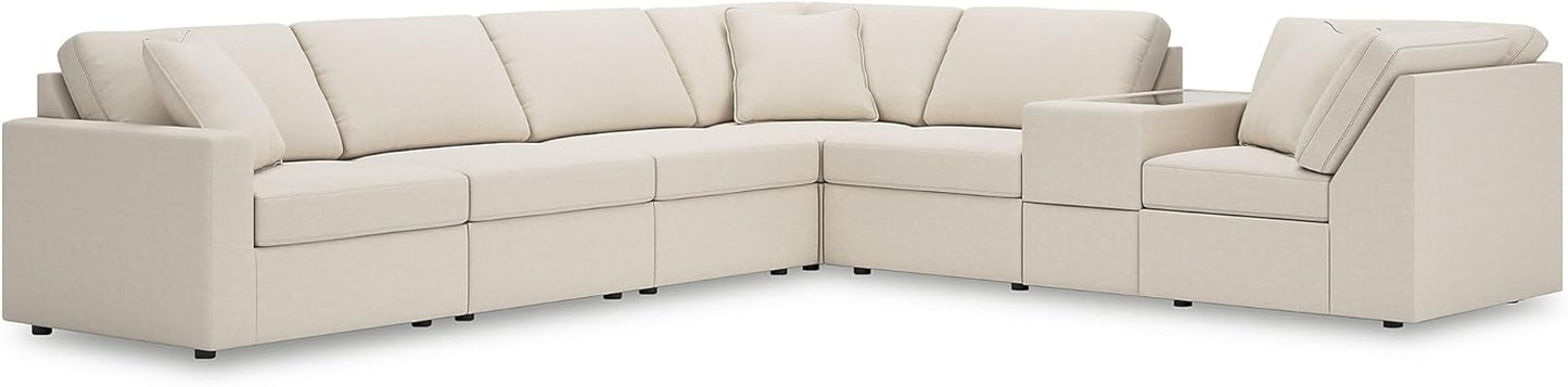Signature Design by Ashley Modmax Coastal Press-Back Swivel Glider Rocker Recliner with Machine Washable Cover, Hidden Storage Compartments and 2 Bolster Pillows, Beige - Colors A