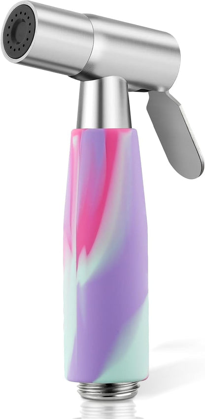 Handheld Bidet Sprayer Head,Stainless Steel Muslim Shower Head for Toilet,Adjustable Pressure Jet Sprayer for Feminine Hygiene and Pet Bath Bathroom Cloth Diaper Cleaning (Multicolor)