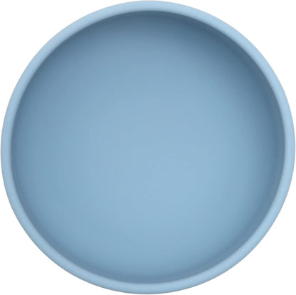dollop Silicone Suction Bowl | BPA Free | Dishwasher & Microwave Safe (Slate Blue)