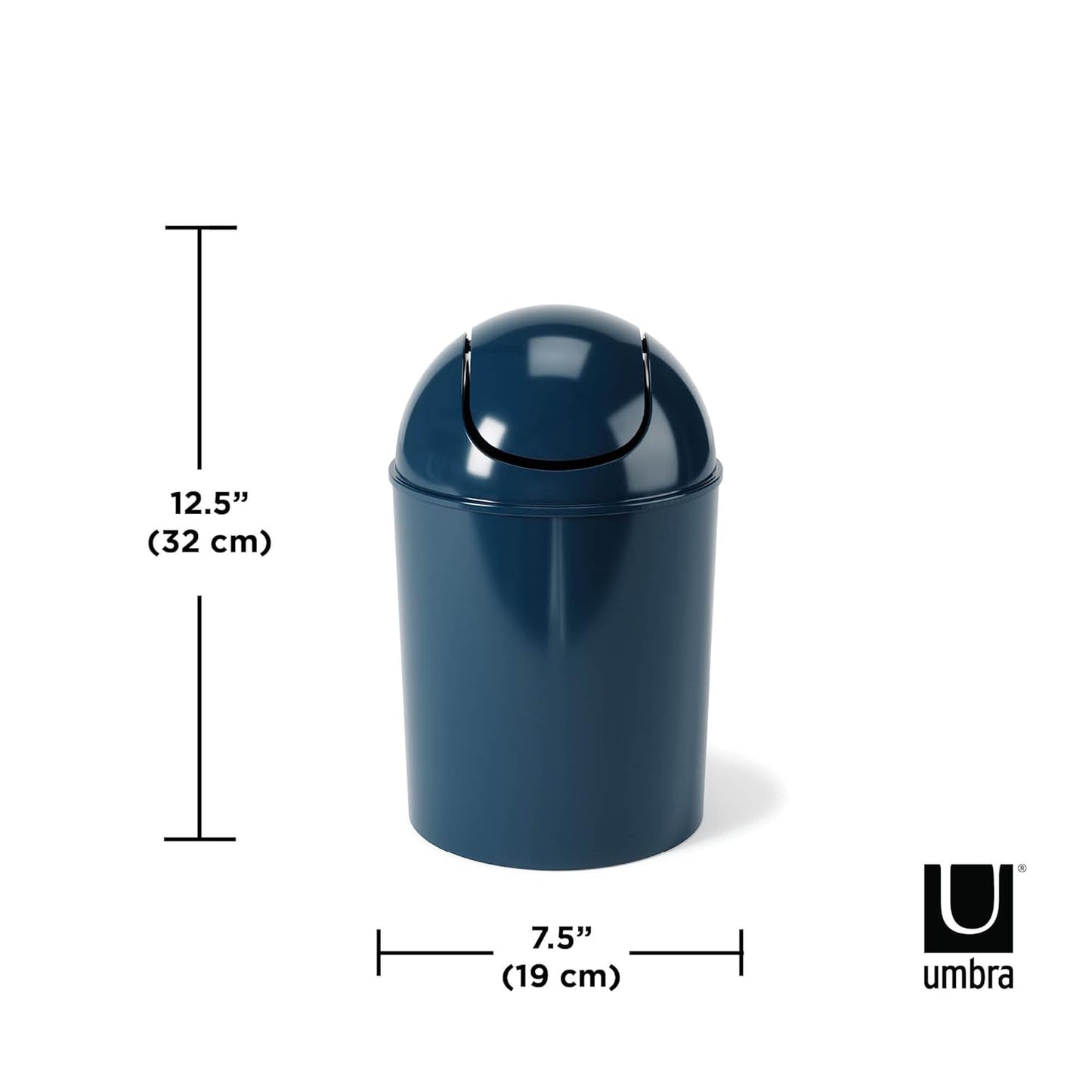 Umbra 1.25 Gallon Mini Waste Can with Removable Swing-Top Lid - Small Garbage Bin for Kitchen, Bathroom, Bedroom, Office - Compact Trash Can Fit Under Tables & Counters - Yellow