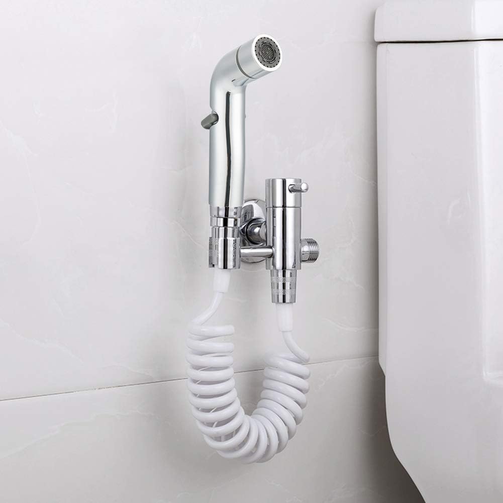 AYNEFY Handheld Bidet Sprayer,Electroplating Adjustable Toilet Bidet Spray Nozzle Baby Cloth Diaper Sprayer for Toilet Cleaning Bathroom Accessory