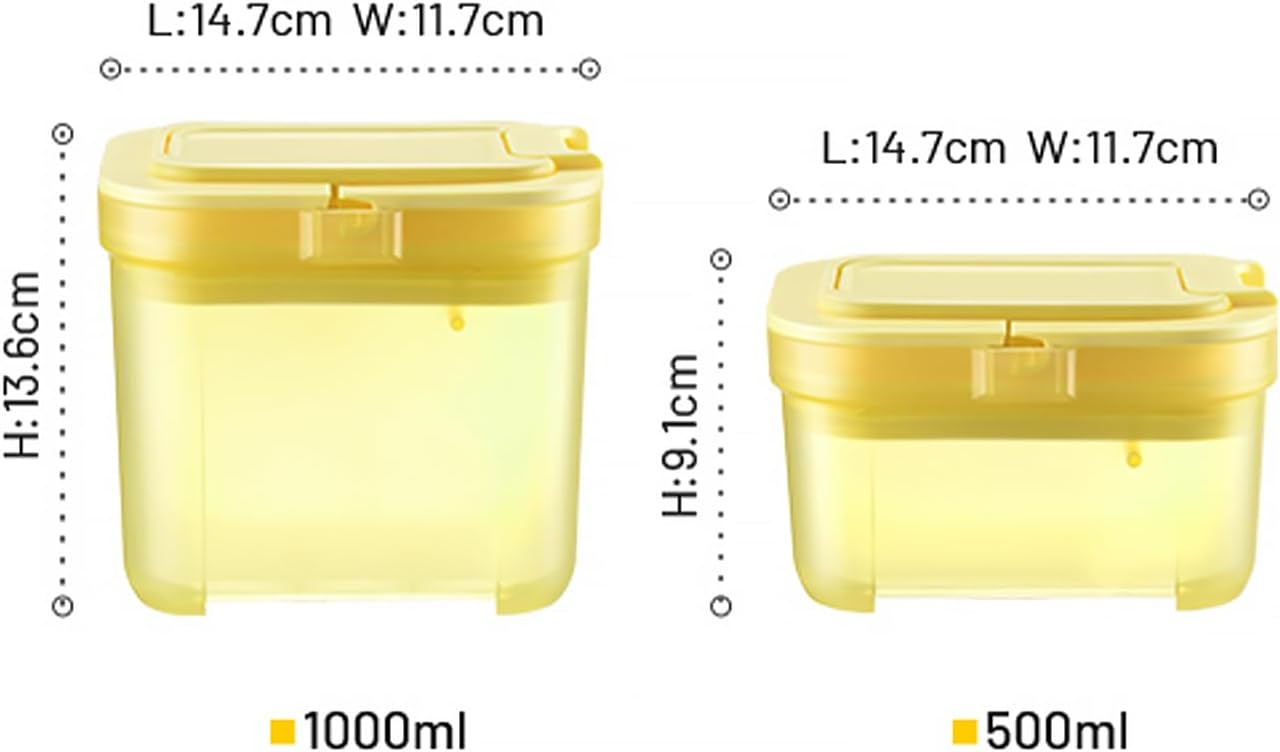 Shockproof Airtight Baby Formula Container with Scoop，Baby Formula Dispenser for Travel Outdoor Activities,BPA Free (Yellow, 1000ml)