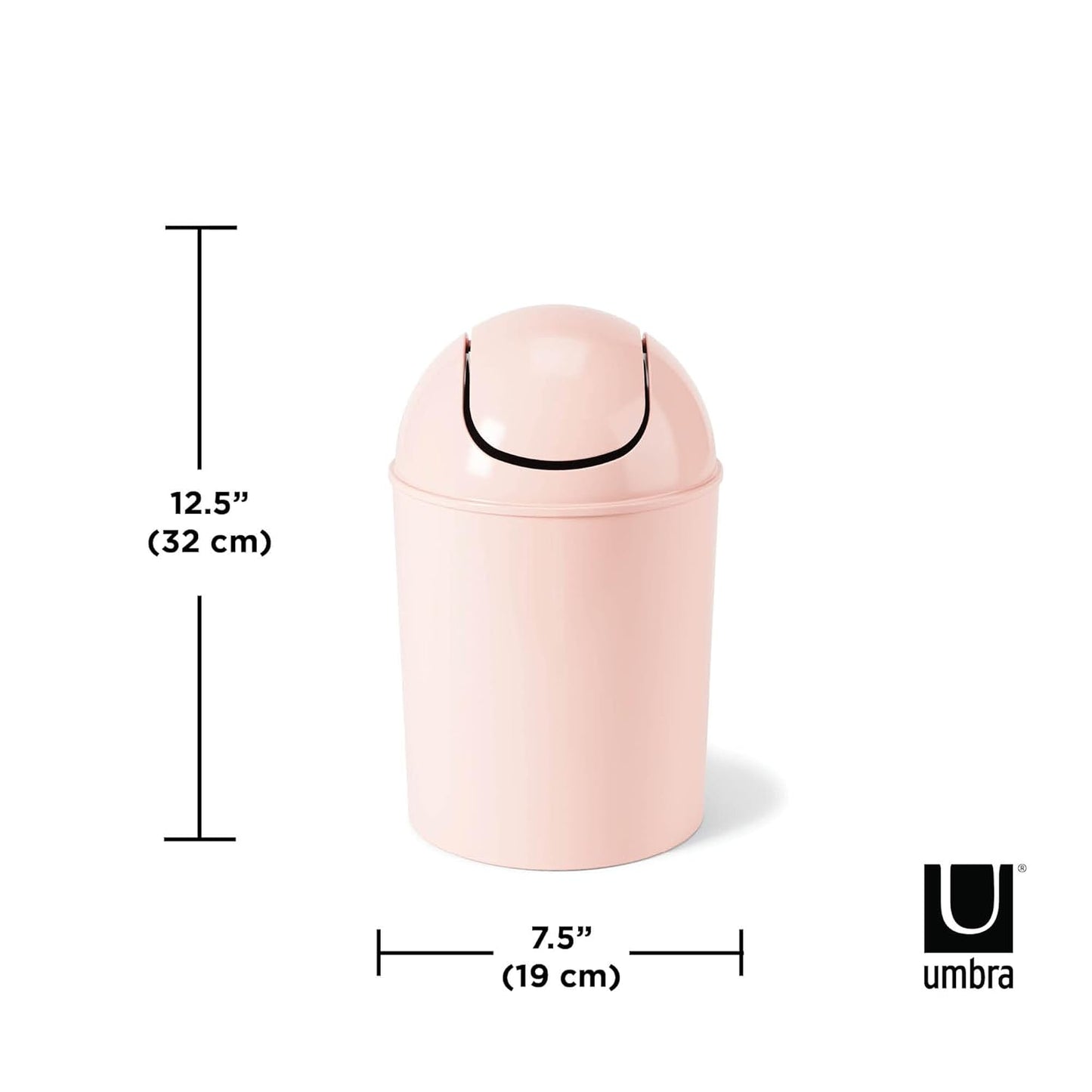 Umbra 1.25 Gallon Mini Waste Can with Removable Swing-Top Lid - Small Garbage Bin for Kitchen, Bathroom, Bedroom, Office - Compact Trash Can Fit Under Tables & Counters - Yellow