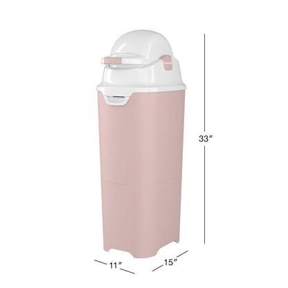 Foundations Tall Diaper Pail with Airtight Lid - Durable & Odorless Diaper Disposal, Large Capacity, Holds up to 60 Newborn Diapers, Refill with Any Bags, Baby Registry Gift - Gray (9612057)