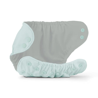 Esembly Cloth Diaper Cover - Reusable Swim Diaper, Waterproof, Breathable - Adjustable Outer Layer Over Absorbent Inner for Blowout Protection - Sea Glass, Size 2 (18-35lbs)