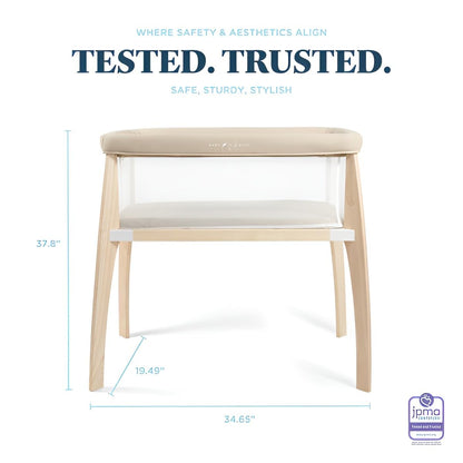 Baby Delight Beside Me Dreamer Bassinet | Bedside Sleeper | 6-Position Height Adjustment | Charcoal Tweed