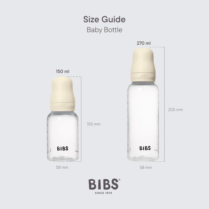 BIBS Baby Bottle 5 oz / 150 ml Silicone Nipple - Anti-Colic, BPA-Free, Round Nipple, Slow Flow, Lightweight & Easy to Clean, Suitable for Newborns 0+ Years - Blush