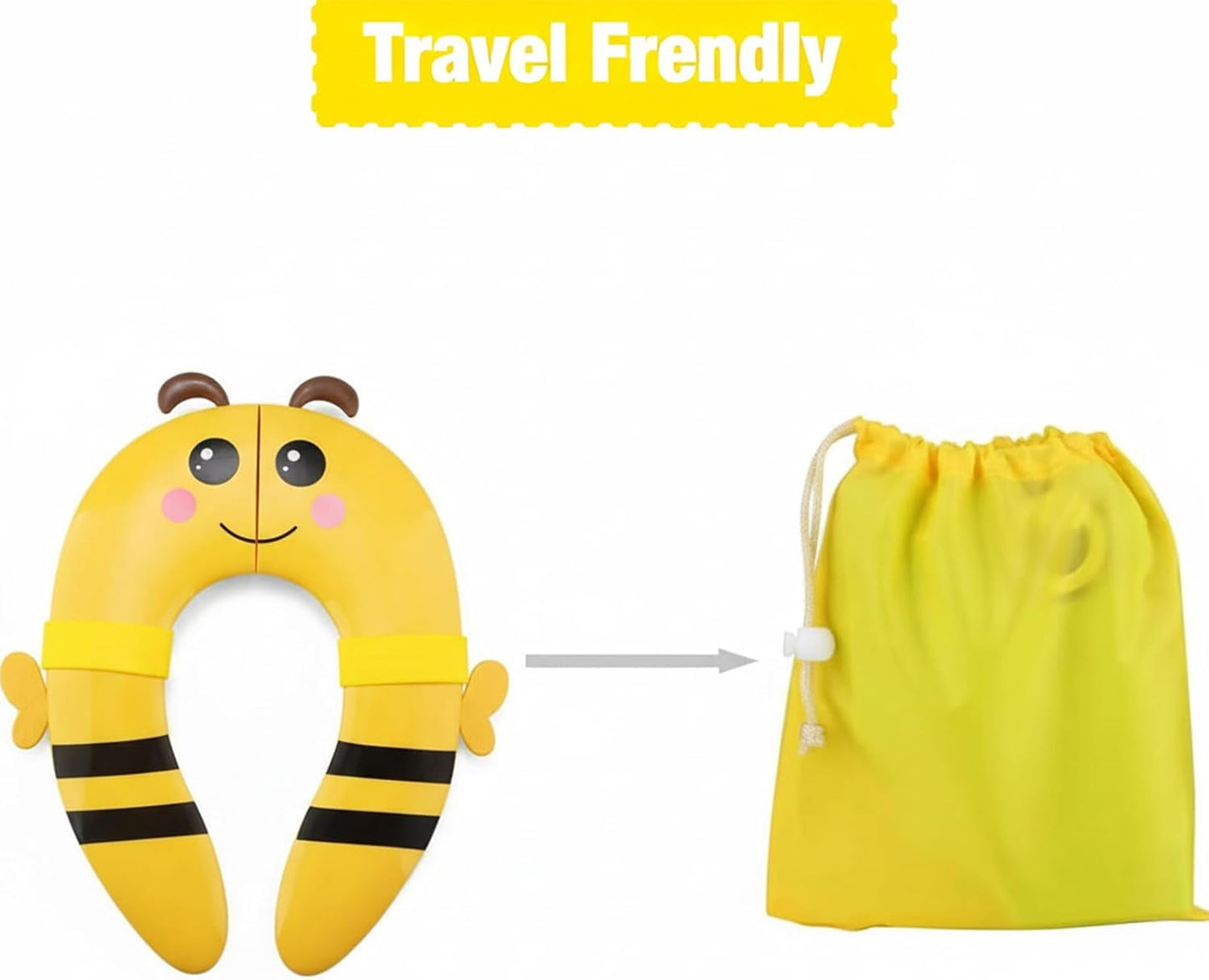 PandaEar Toilet Seat Cover | Folding Travel Toilet Seat for Children and Potty Training | Portable Silicone Toilet Seat for Toddlers, Boys & Girls with Non-Slip Silicone Pads -Panda