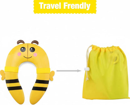 PandaEar Toilet Seat Cover | Folding Travel Toilet Seat for Children and Potty Training | Portable Silicone Toilet Seat for Toddlers, Boys & Girls with Non-Slip Silicone Pads -Panda