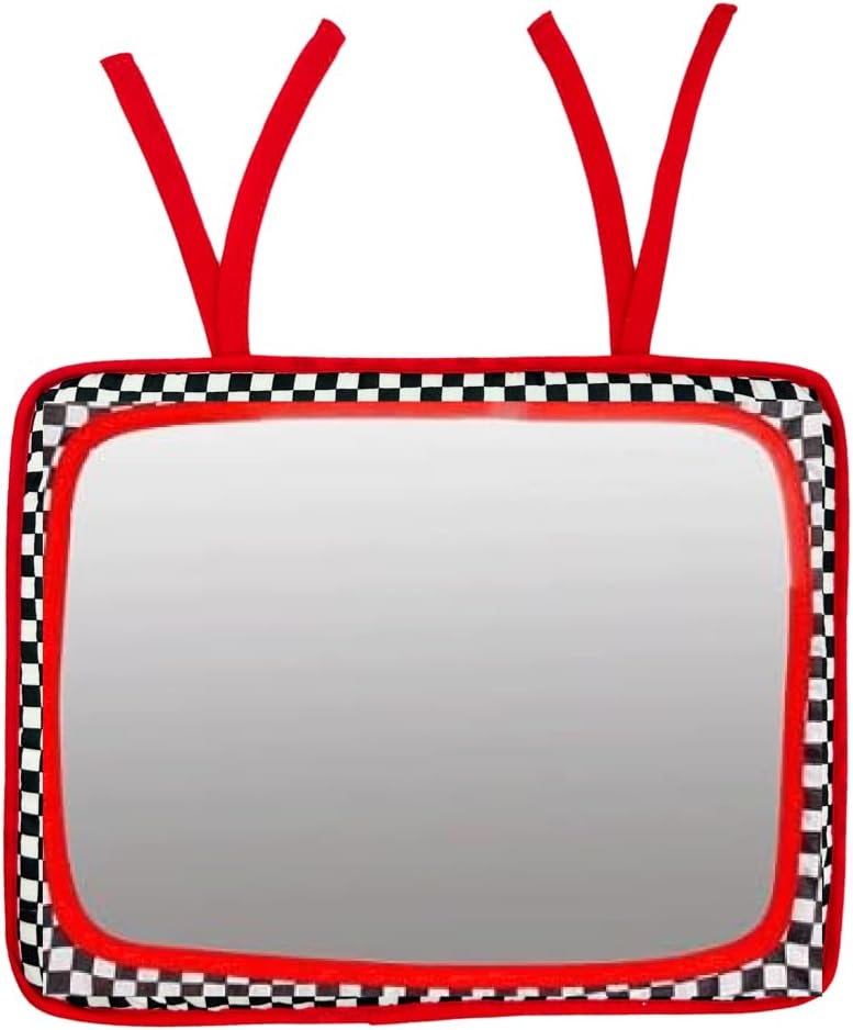 Baby Mirror, Crib or Car or Floor, Reversible Mirror for Baby, Great Tummy Time Toy, High Contrast Toy, Easy to Attach, Lightweight, Portable, Shatterproof, Safe, Wipe Clean by Genius Babies