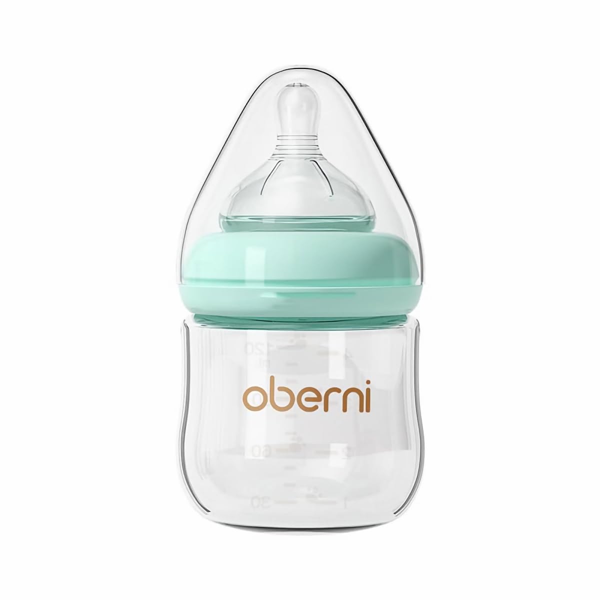 Oberni Glass Baby Bottles,Anti Colic Breastfeeding Bottle with Natural Response Nipple Size S,Wide Neck Slow Flow Baby Bottle for Baby,Newborn,Preemie 0-3 0-6 Month,BPA Free (Pink, 1 Pack, 4 Ounce)