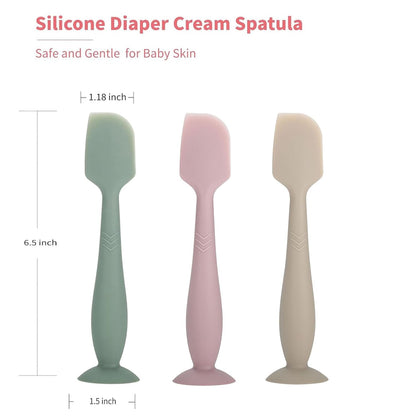 Diaper Cream Spatula Butt Spatula Baby Diaper Spatula, Soft Silicone Butt Paste Spatula Diaper Rash Cream Applicator Diaper Cream Brush with Suction Cup Base