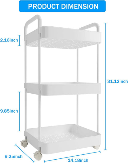 Volnamal Baby Diaper Caddy, Plastic Movable Cart for Newborn Nursery Essentials Diaper Storage Caddy Organizer for Changing Table & Crib, Easy to Assemble, Beige